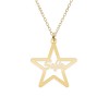 Lantisor Argint 925 placat aur 24K, Nume Decupat Stea, Bijuterii Personalizate, Cadou Unic