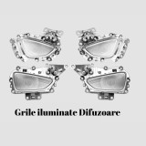 Grile iluminate dedicate Mercedes-Benz E Class W214 2024-2025, RGB Acrilice 4 in 1 Statice cu efect RGB, Control din Aplicatie Bluetooth