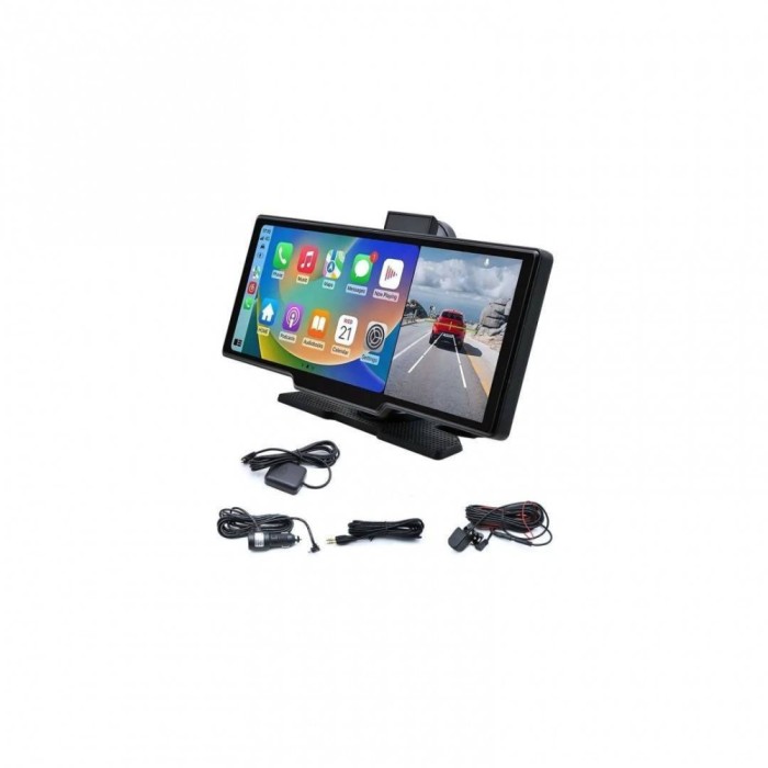 Navigatie touchscreen CarPlay si Android Auto wireless cu camera DVR+ camera marsarier prindere pe bord