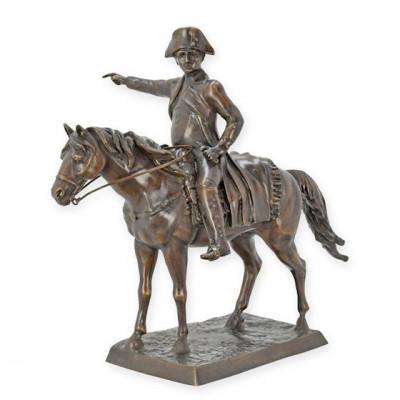 Napoleon calare-statueta din bronz pe un soclu din marmura TBB-49 foto