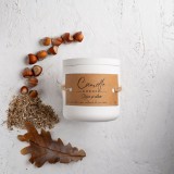 Lumanare parfumata handmade din ceara naturala de soia 100%, aroma de Stejar si alun, Recipient ceramic alb, 150 g
