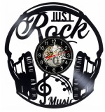 Ceas de Perete Decorativ Vinil Rock Music DJ Casti Audio Negru 30 cm Silentios