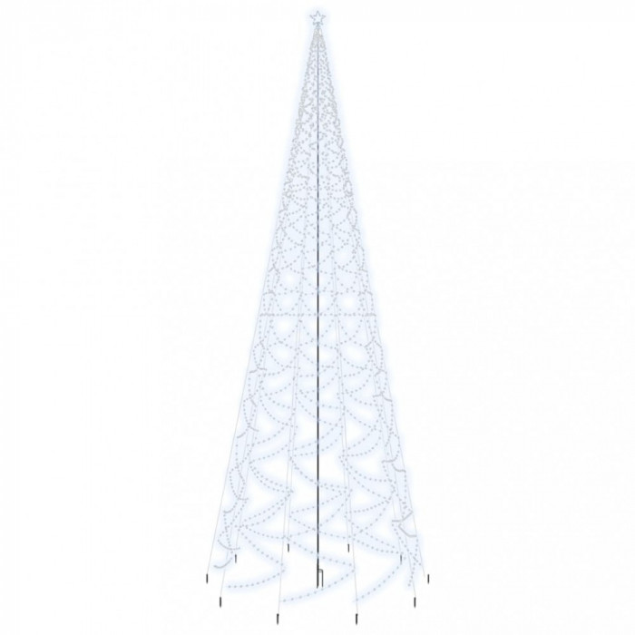 Brad de Crăciun cu țăruș, 3000 LED-uri, alb rece, 800 cm