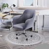 Scaun birou catifea PAKKETO Xever, roz-gri, 54x55x80 cm, reglabil, cu roti
