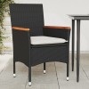 VidaXL Scaune de grădină cu perne, 2 buc., negru, poliratan 368119