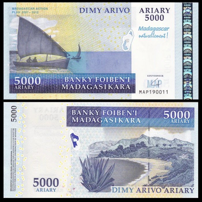!!! MADAGASCAR - 5000 ARIARY (2008) - P 94 , COMM. - UNC