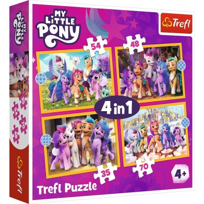 PUZZLE TREFL 4IN1 MY LITTLE PONY SA CUNOASTEM PONEII foto