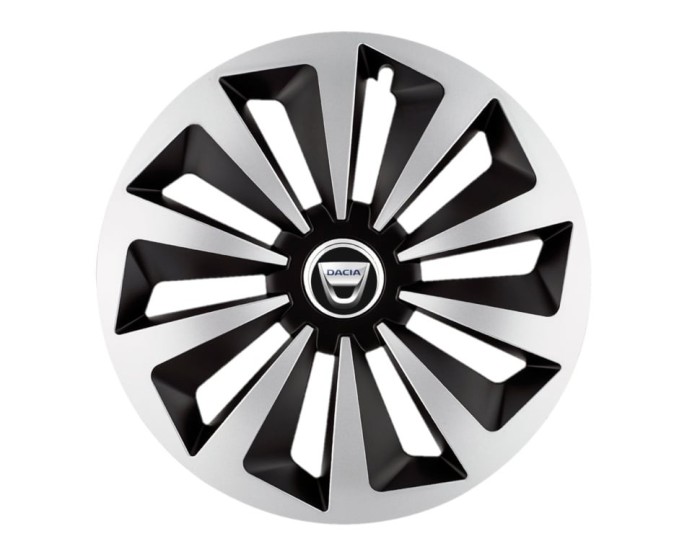 Set 4 capace roti Fox Gri-Negru R14 pentru gama auto Dacia