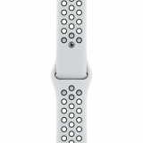 Cumpara ieftin Curea Apple Watch Silicon Sport Alb Negru cu perforatii 45 44 42mm