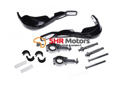 Kit handguard ATV Enduro Cross negre cu insertie aluminiu foto