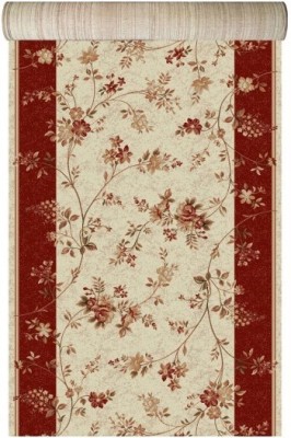 Traversa Covor Lotos 551 Crem / Grena Latime 100 cm Diverse Lungimi 1800 gr/mp foto