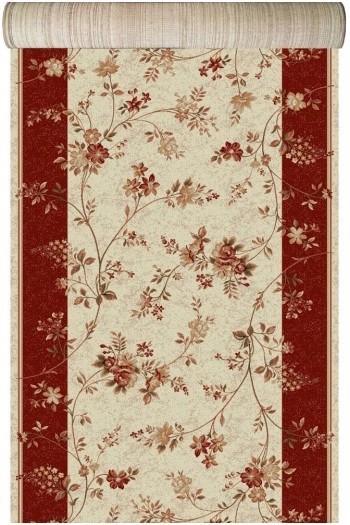 Traversa Covor Lotos 551 Crem / Grena Latime 100 cm Diverse Lungimi 1800 gr/mp