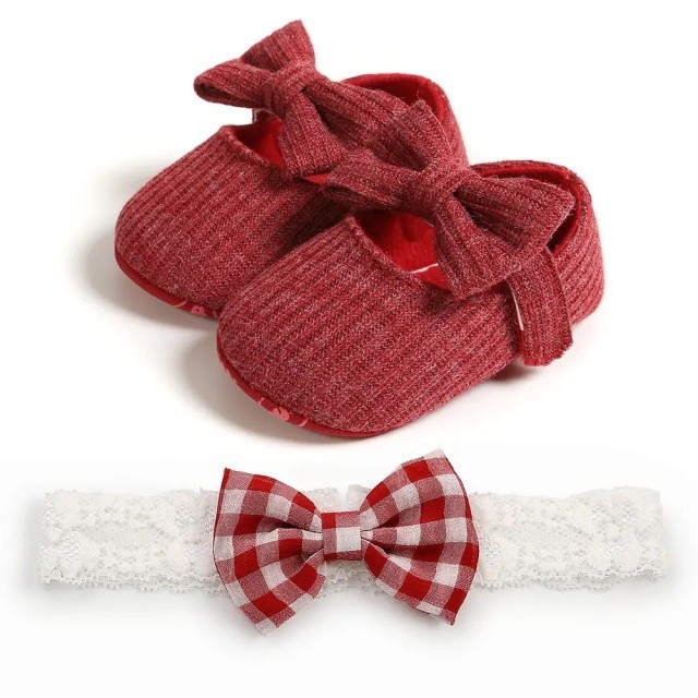 Pantofiori visinii si bentita asortata (Marime Disponibila: 9-12 luni (Marimea