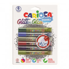 Lipici Glitter, Lavabil, 6 Culori/blister, Carioca Glitter Glue Mix