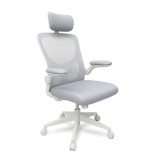 Scaun de birou ergonomic Flexo cu suport lombar, alb