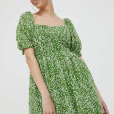 Abercrombie & Fitch rochie culoarea verde, mini, evazati