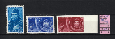 Rom&amp;acirc;nia, 1961 | Lansare Vostok 1 - Gagarin - Primul om &amp;icirc;n cosmos | MNH | aph foto