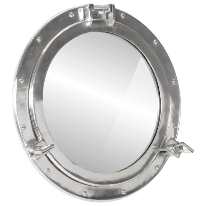 Oglindă hubloul de pus pe perete &Oslash;50 cm&nbsp;Aluminiu și Sticlă