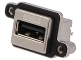 Conector USB A soclu MUSB pentru montare pe panou, &icirc;nșurubare THT