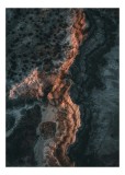 Tablou Canvas, "Siluete st&acirc;ncoase &icirc;n lumina asfințitului", Terase, Contrast, Crepuscul, Texturi, Roci, Umbre, Peisaj, Ruginiu, Lumină, Mineral., 26 x