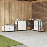 vidaXL Raft de depozitare pentru bucătărie Alb 60 x 50 x 92 cm Oţel