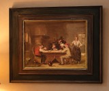Pictură &icirc;n ulei pe panza o lucrare veche , semnată de inspirație flamandă/secolul al XVII-lea, caracterizată prin tonuri păm&acirc;ntii