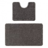 Set de baie din doua piese SANTA, simplu, anti-alunecare, moale - gri, 60x100 cm