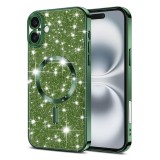 Husa premium iPhone 16 Techsuit Luxury Glitter MagSafe, verde
