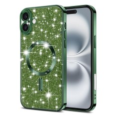 Husa premium iPhone 16 Techsuit Luxury Glitter MagSafe, verde foto