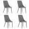 Set 4 scaune bucatarie/living, Artool, Imola, catifea, metal, gri, 48.5x61x93.5 cm