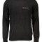 Pulover bărbați, cu imprimeu cu logo, Regular fit, negru, XL