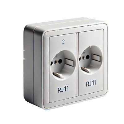 Vimar Priza modulara telefon, dubla distributie, 2xRJ11, alb ProAdvanced PowerfulTools foto