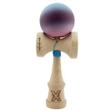 Kendama X Originala, Profesionala, Cyrax, Big Cups V2, Rubber Grip cu Cupe Mari, Rulment Metalic cu Ata 55 cm,&nbsp;Gradient Albastru/Mov/Roz