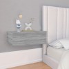 Set 2 Noptiere Plutitoare Gri Sonoma 40x30x15 cm Lemn Prelucrat Montare pe Perete