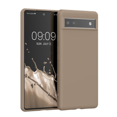 Husa kwmobile pentru Google Pixel 6a, Silicon, Crem, 57799.16 foto