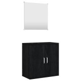 Cumpara ieftin Set de mobilier de baie cu 2 piese, lemn prelucrat negru