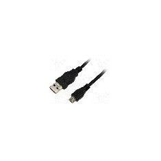 Cablu USB A mufa, USB B micro mufa, {{Versiune}}, lungime 3m, negru, LOGILINK - CU0059