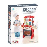 Bucatarie de jucarie pentru copii cu accesorii si cuptor rosu, 65 cm