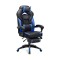 Scaun de birou/gaming cu spatar inalt, Albastru+Negru
