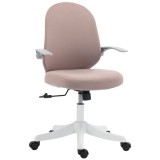 HOMCOM Scaun de Birou Ergonomic cu Brațe Rabatabile și &Icirc;nălțime Reglabilă, Mesh Respirabil, 60,5x54x99 cm, Roz | Aosom Romania