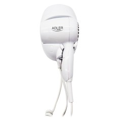 Uscator de par hotel Adler cu suport de perete, putere 1600 W, Alb