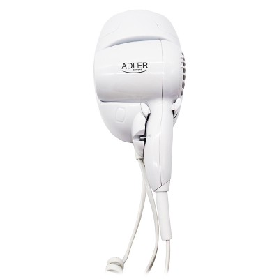 Uscator de par hotel Adler cu suport de perete, putere 1600 W, Alb foto