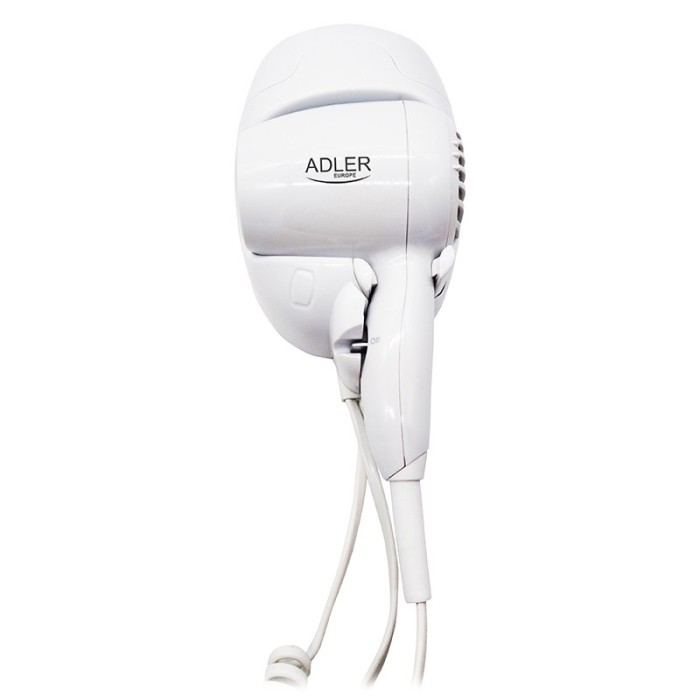 Uscator de par hotel Adler cu suport de perete, putere 1600 W, Alb