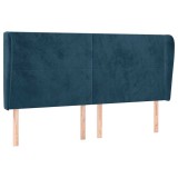 Cumpara ieftin Tablie pat cu urechi albastru inchis 183x23x118/128 cm catifea