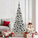 VidaXL Brad de Crăciun cu 300 LED cu suport Argintiu 180 cm PET 3396675