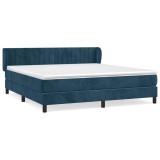 Cumpara ieftin Pat box spring cu saltea, albastru inchis, 180x200 cm, catifea