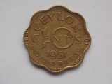 Moneda Ceylon 10 Cents 1951, Stare Buna, Colectie Privata - Numismatica