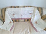 Perdeluta Vintage din bumbac cu broderie florala