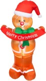Figurina gonflabila de Craciun turta dulce cu LED, IP44, 125 cm