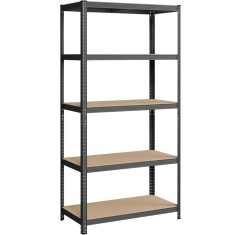 SONGMICS Raft de depozitare metalic, cu rafturi din MDF, 5 polite, max. 600 kg, 200x100x50cm, gri Household NewTrend